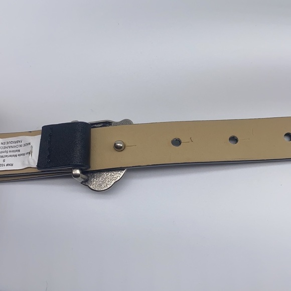 Tiger Belt - Black Faux Leather Silver Tiger Belt Size Small